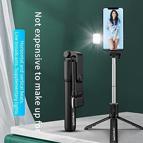 3-in-1 Extendable Flash Selfie Stick Tripod with Bluetooth Remote Mainly Used for Vlogging