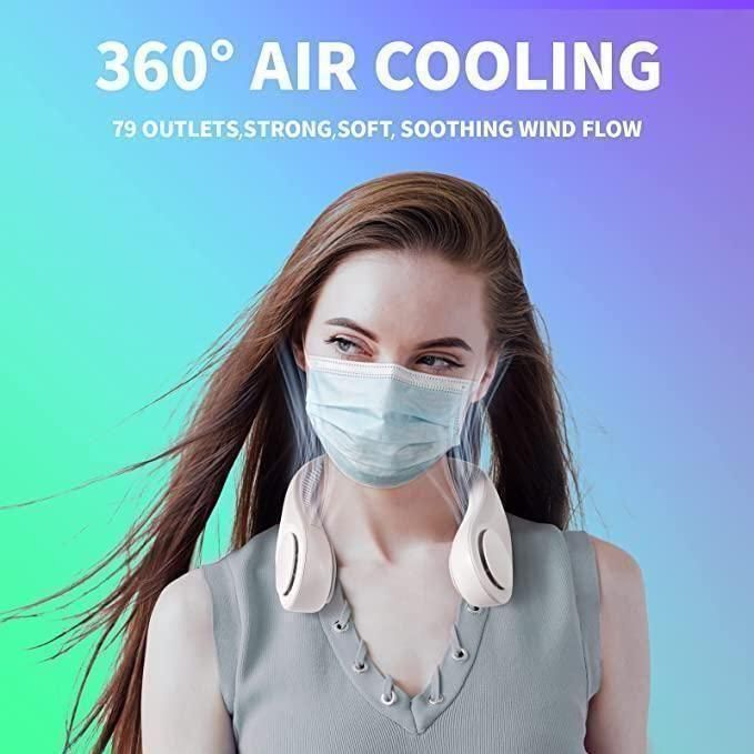 Portable Neck Band Fan - Hands Free Cooling for Comfort