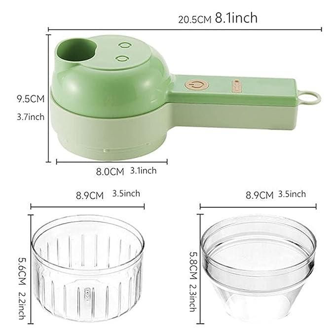 Portable 4 in 1 Electric Vegetable Cutter Set (Pack of 01)
