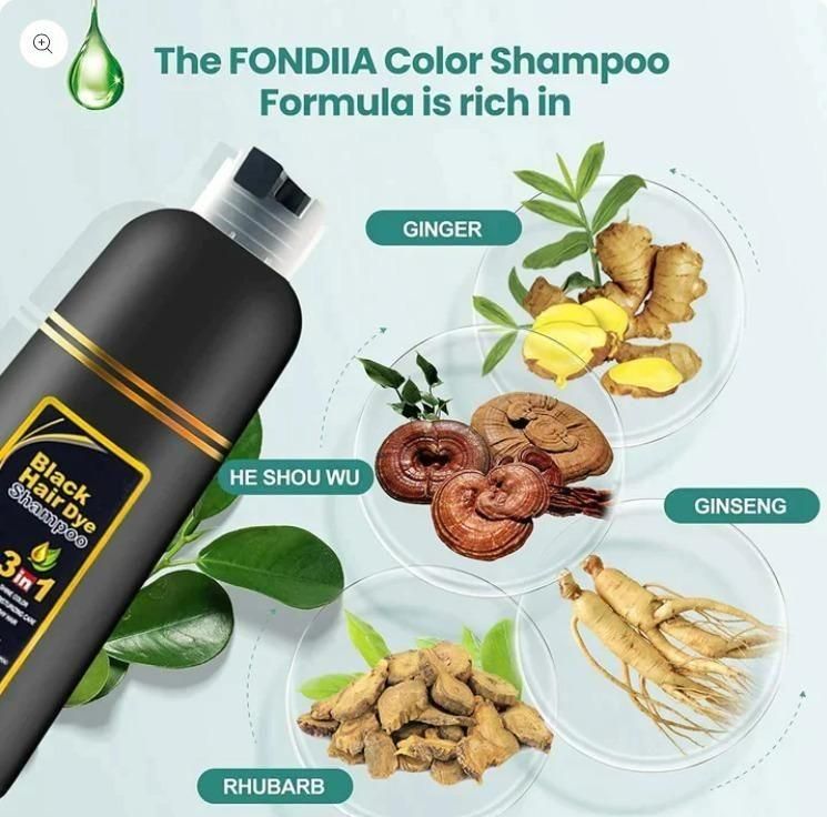 Unisex Instant Black Herbal Hair Dye Shampoo for Grey Hair Coverage 3 in 1 (Pack of 01)
