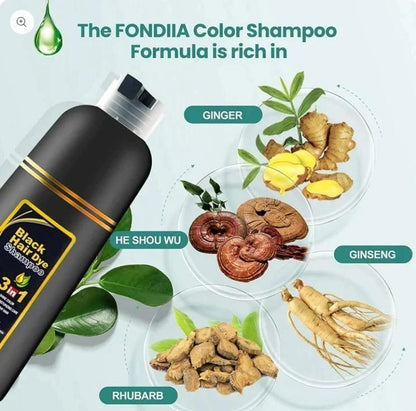 Unisex Instant Black Herbal Hair Dye Shampoo for Grey Hair Coverage 3 in 1 (Pack of 01)