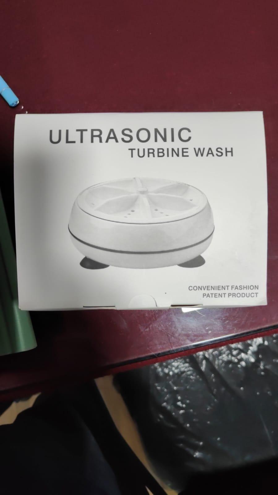 2 in 1 Mini Washing Machine Portable Rotating Ultrasonic Turbine Washer (Pack 01)