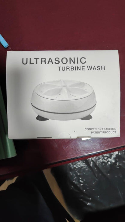 2 in 1 Mini Washing Machine Portable Rotating Ultrasonic Turbine Washer (Pack 01)