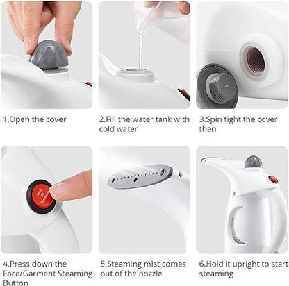 Fast Heat-up Portable Handheld Garment/Facial Vapor Steamer Iron Brush for Home and Travel Handy (Pack of 01)