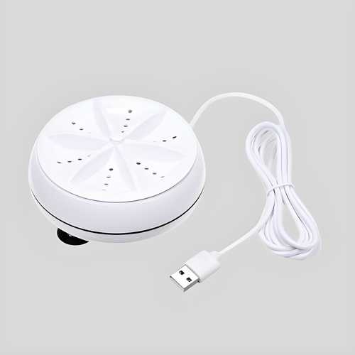 2 in 1 Mini Washing Machine Portable Rotating Ultrasonic Turbine Washer (Pack 01)