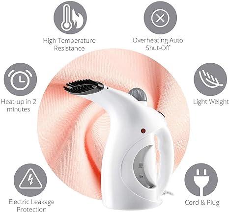 Fast Heat-up Portable Handheld Garment/Facial Vapor Steamer Iron Brush for Home and Travel Handy (Pack of 01)