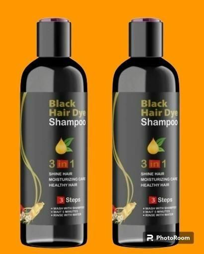 Unisex Instant Black Herbal Hair Dye Shampoo for Grey Hair Coverage 3 in 1 (Pack of 01)
