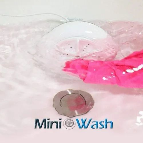 2 in 1 Mini Washing Machine Portable Rotating Ultrasonic Turbine Washer (Pack 01)