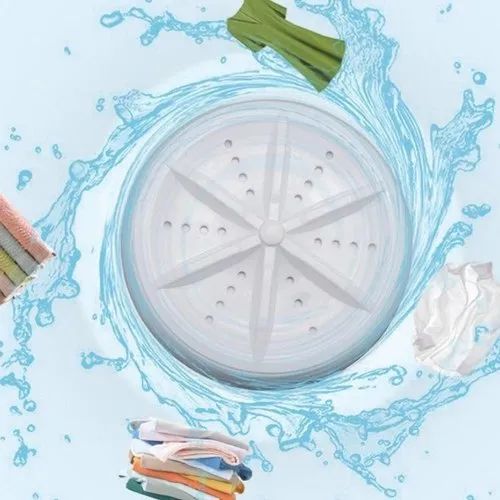 2 in 1 Mini Washing Machine Portable Rotating Ultrasonic Turbine Washer (Pack 01)