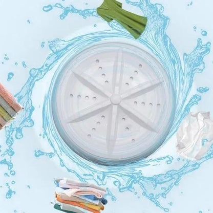 2 in 1 Mini Washing Machine Portable Rotating Ultrasonic Turbine Washer (Pack 01)