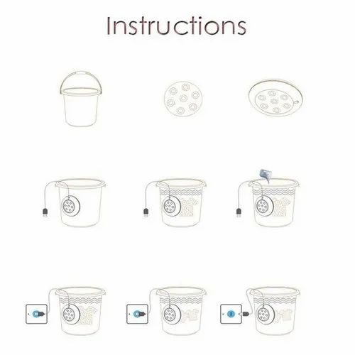 2 in 1 Mini Washing Machine Portable Rotating Ultrasonic Turbine Washer (Pack 01)